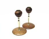Mid Century Candle Holders - Myrtlewood Candlesticks - Modern Design