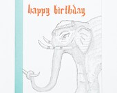 Happy Birthday Card (Kingdom Animalia: Elephant)
