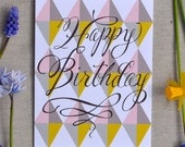 Happy BirthdayTriangles Notecard