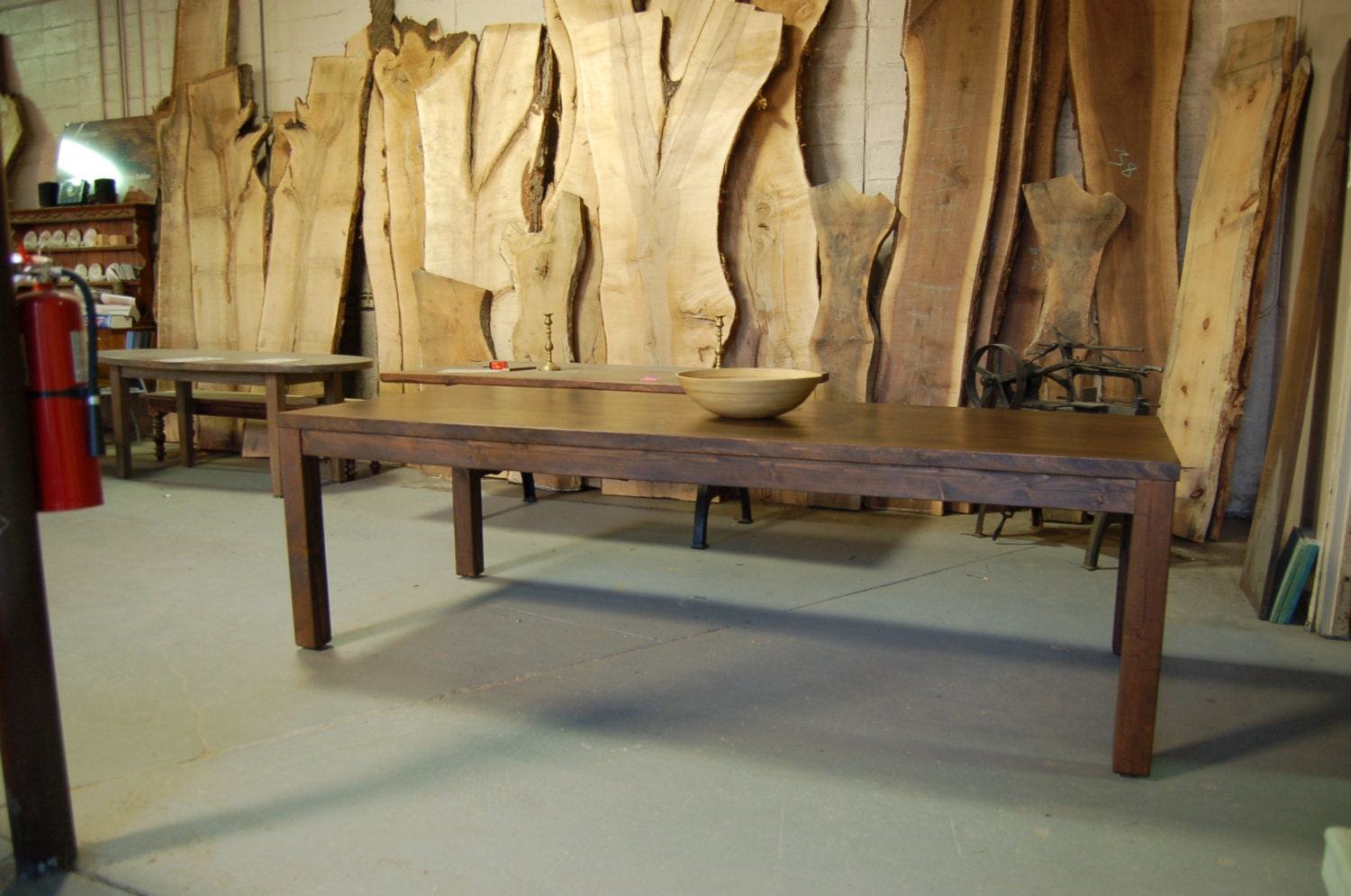 Parsons style table made from very old boards