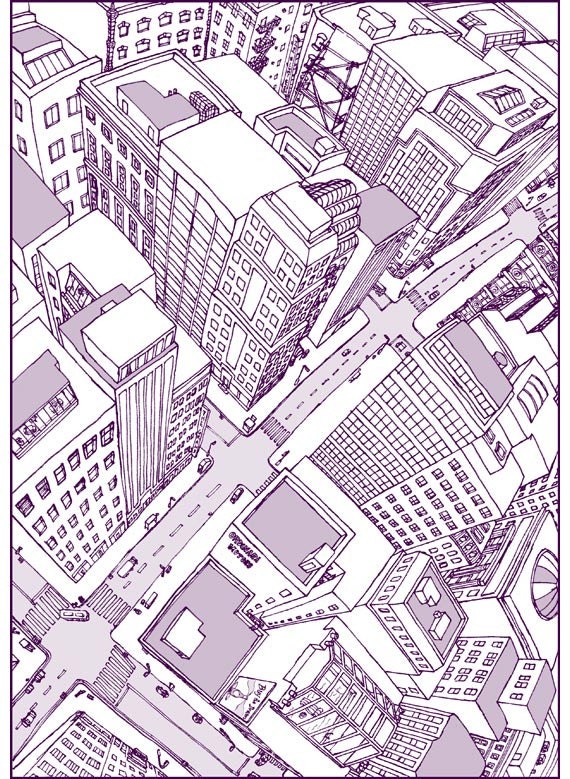 The Watched City - Digital Print / Wall Art / Illustration