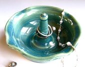Green Ceramic Ring Holder - Ring Bearer Bowl