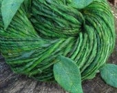 Leafy - handspun wool yarn with felt leaves