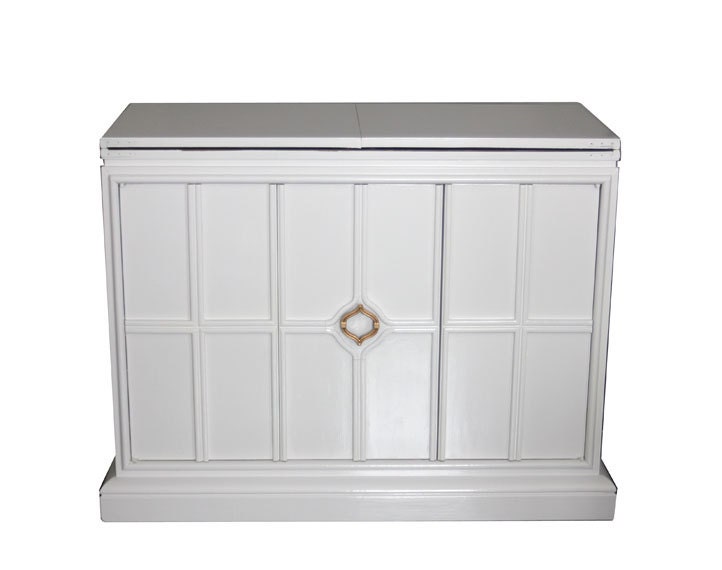 White Gloss Hollywood Regency Drexel Bar