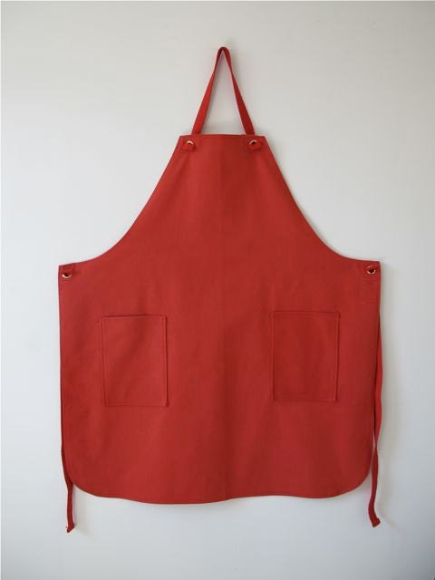 Red Cotton Apron