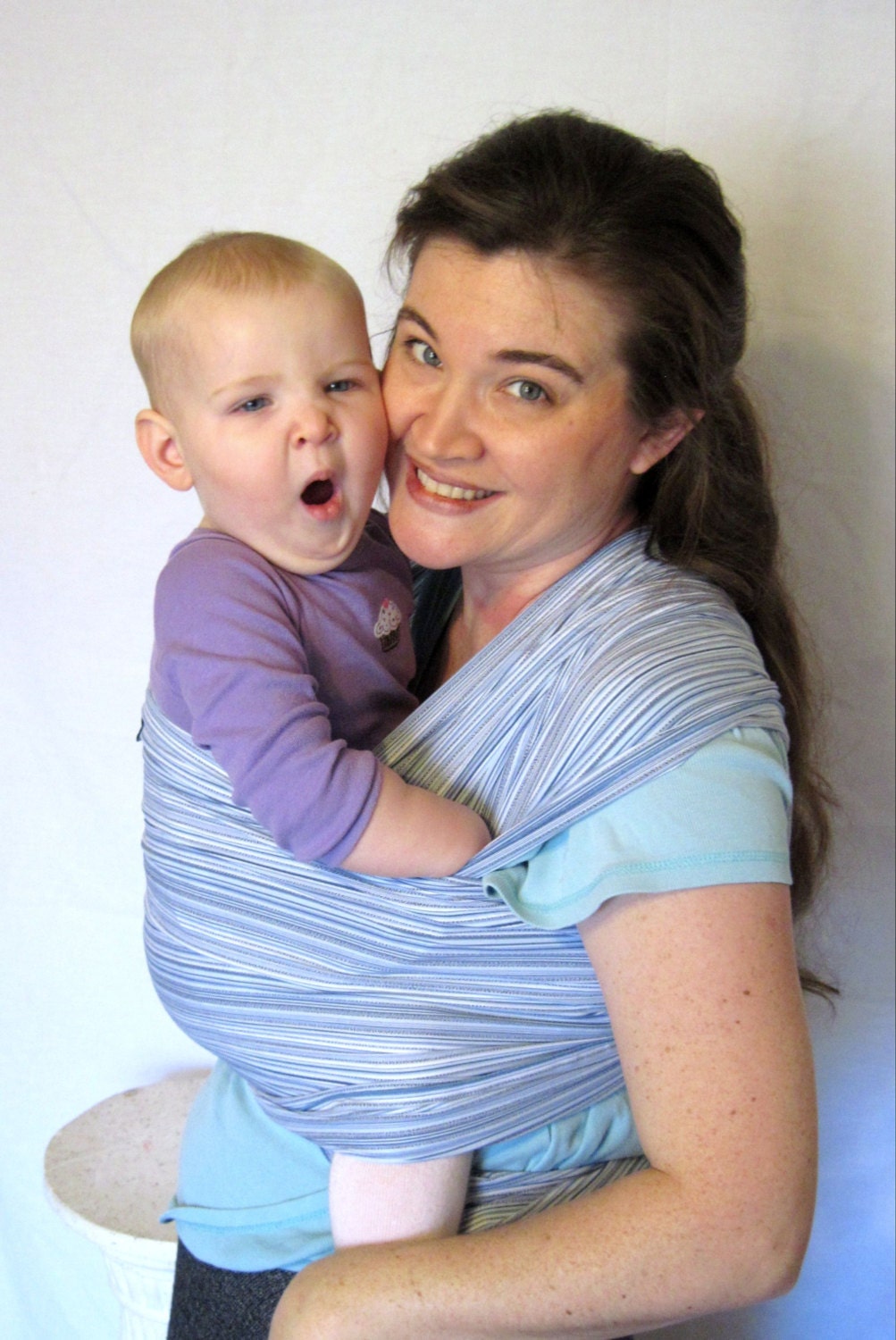 Baby Wrap - Woven - Slate Stripe - DVD included - 5 yard Size 6