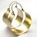 Large Bronze And Gold Filled Hoop Earrings - Big Mixed Metal Earrings - Metalwork Jewelry