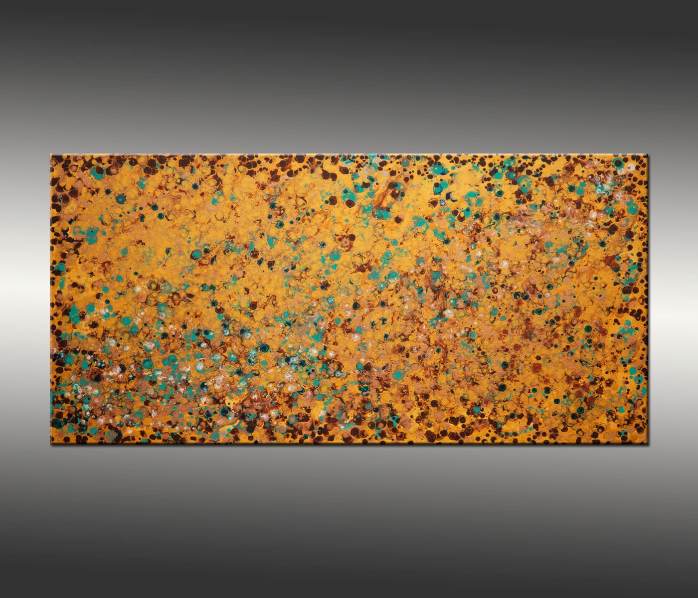 Modern, Original Abstract Painting - Contemporary, Large Canvas Art, Acrylic - Title, Liquid Energy 7 - 24x48 Inches