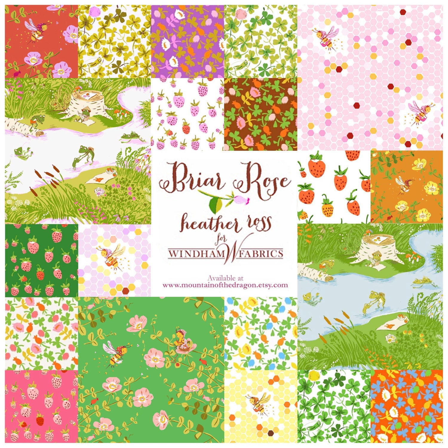 Briar Rose Collection PRE-SALE - Heather Ross Fabric - 20 Half Yard Bundle