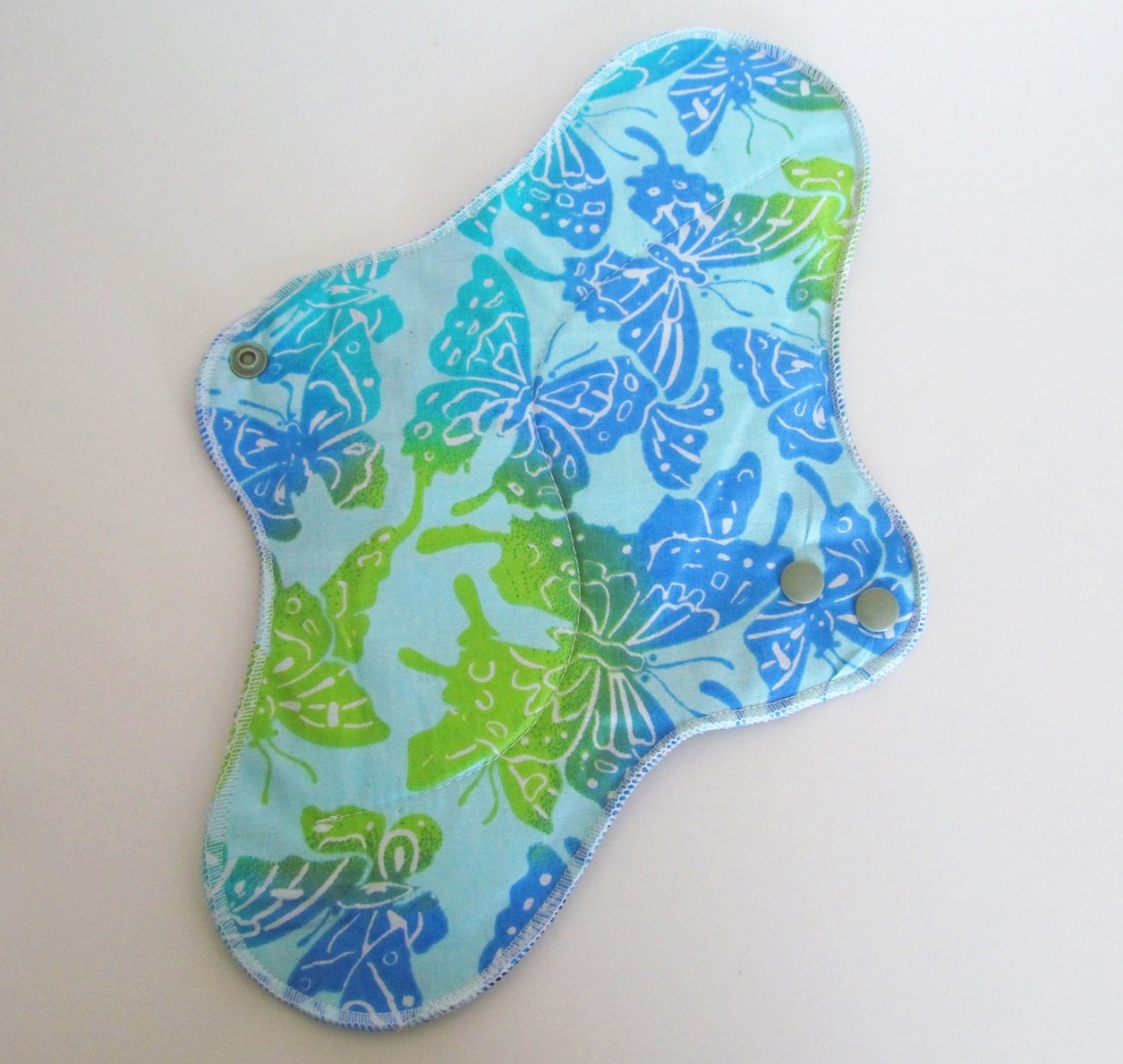 HEAVY Mama Pad .. Great Postpartum Pad .. 12 inch Teal Butterflies