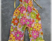 Custom Boutique Clothing Smocked Sunshine Summer Flower 1 Piece Smocked Jumper