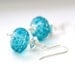 Turquoise Blue Earrings, Frosted Glass Earrings, Beach Wedding, Bridal Jewelry, Drop Earrings, Sterling Silver - Sea Siren