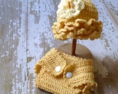 Baby Photo Prop Hat &  Diaper Cover - Newborn Photography Porps - Hand Crochet - Choose your size and color