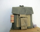Repurposed Military surplus canvas backpack small satchel 