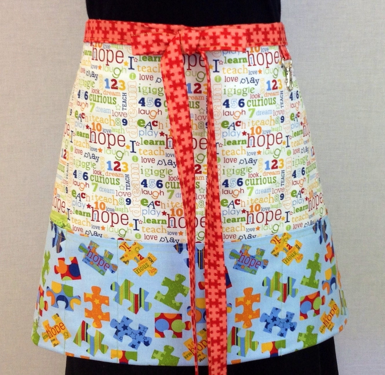 Long Vendor Zipper/Key Clasp Apron- Choose Your Fabrics