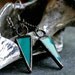 teal arrow earrings modern geometric minimalist blue jade green gunmetal long earrings dangle stained glass TEAL ARROW EARRINGS