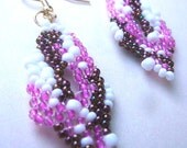 Pink Sophisticate - Freeform Beadwoven Earrings