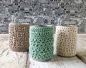 Crochet Lace Tin Pencil Cup