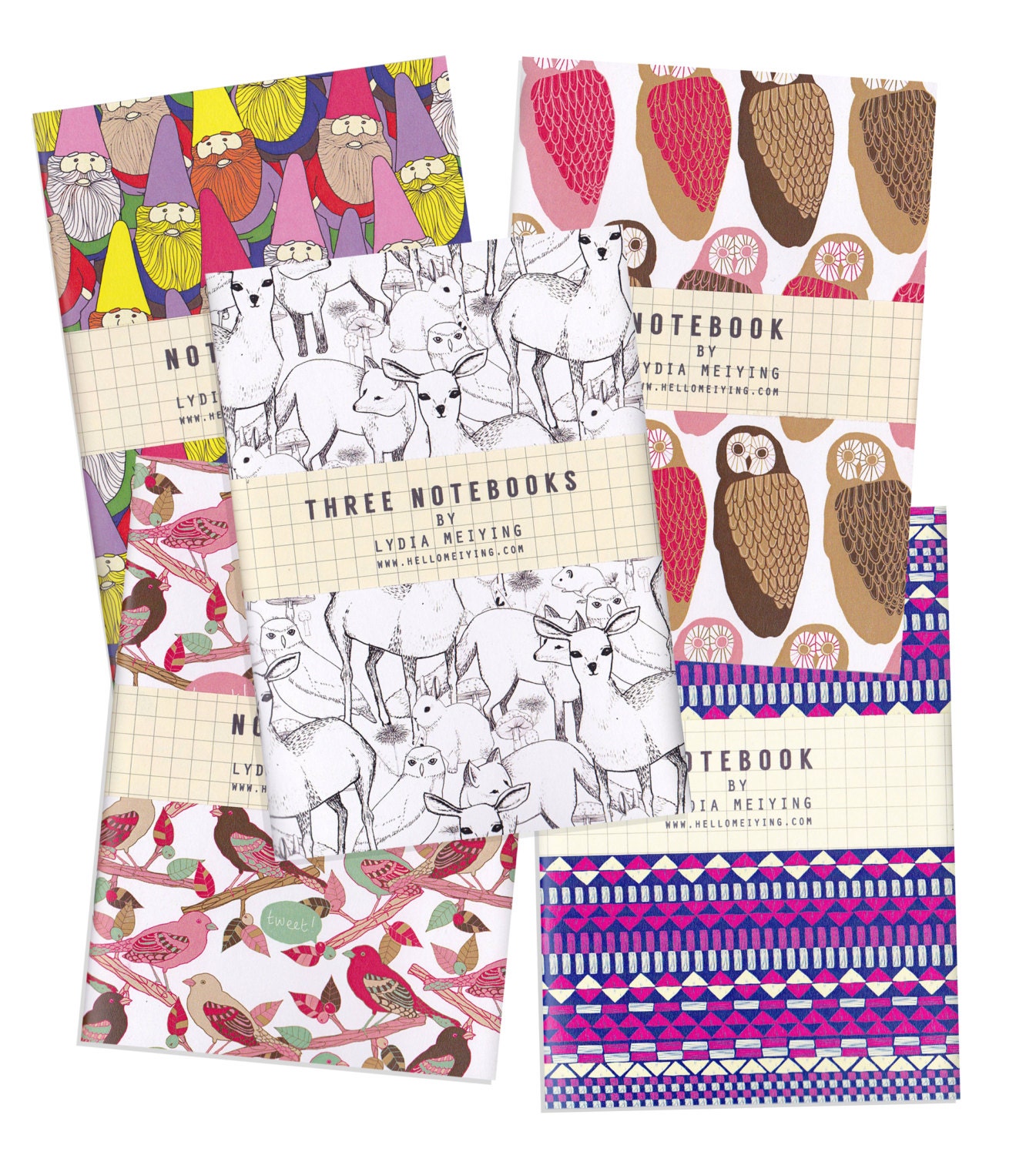 THREE pack of A6 Mini Notebooks