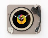 Recycled record player clock