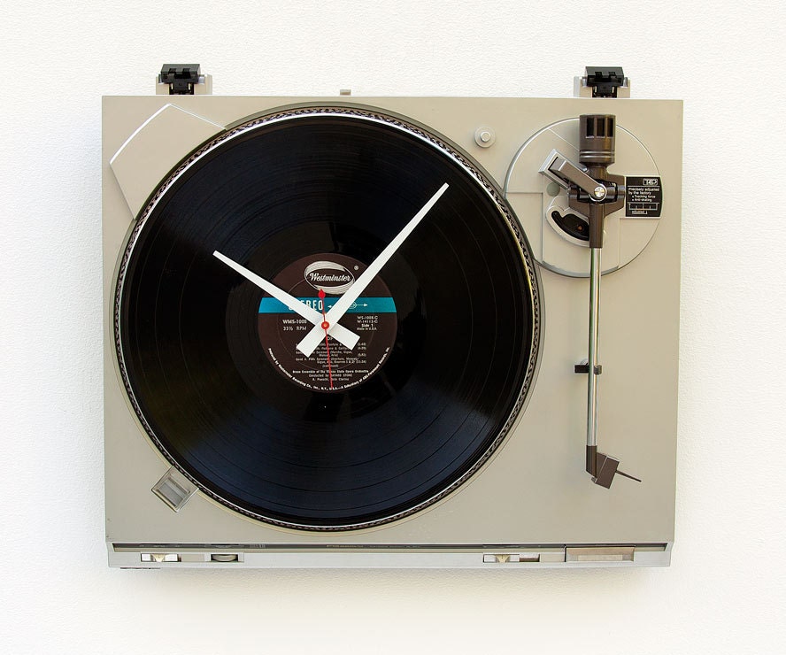 Recycled Technics Turntable Clock