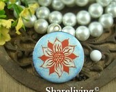 SALE - 10% OFF - 1pcs 32mm  Handmade Antique Bronze Brass Photo Locket Pendant / Charm (Sunflower)  -- HLK103D