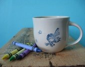Child's Mug, Small White Ceramic Cup with Superheros