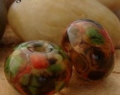 SANGRIA - Transparent Earring Pair - Set of 2 Handmade Lampwork Beads