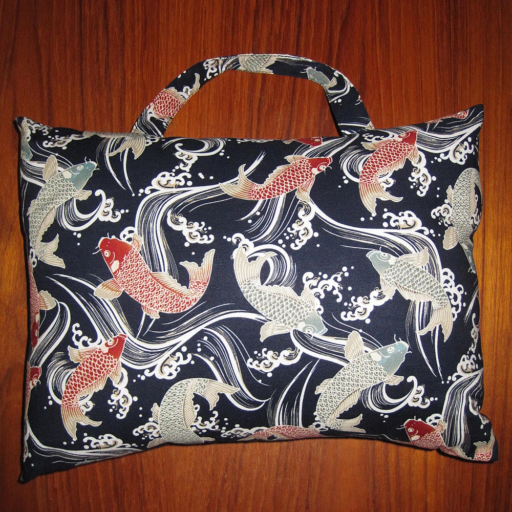 Asian Japanese Koi Design Travel Pillow with Handle