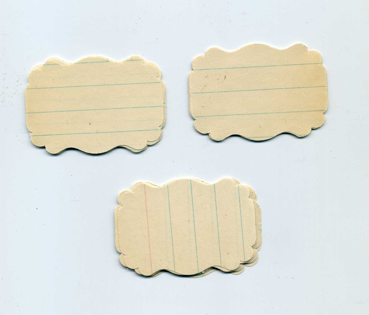 Vintage Penmanship Tablet Journaling Tags in Jewelers Box  Fifty Journal Spot Tags