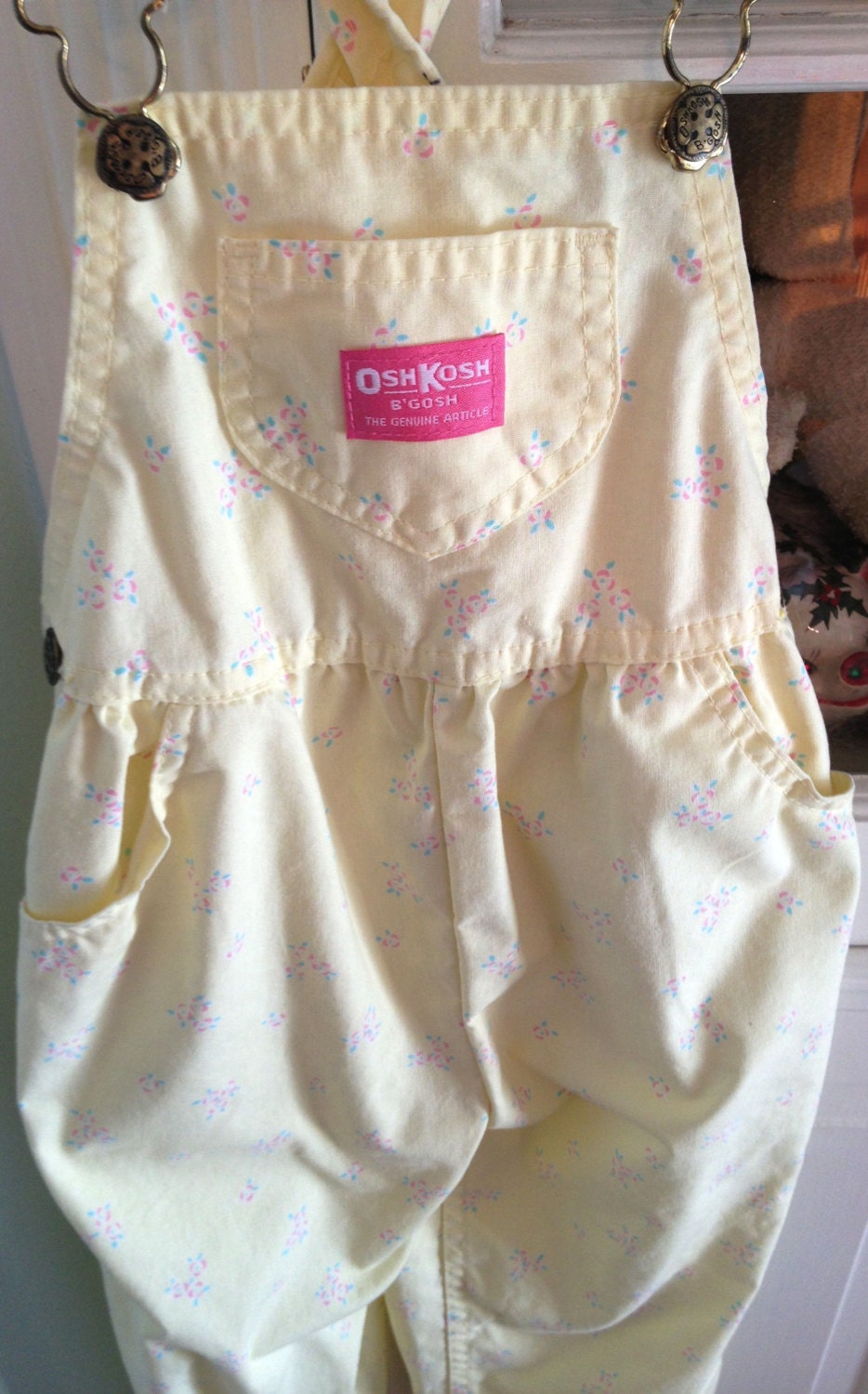 Yellow Flowered Overalls Girls 5/6