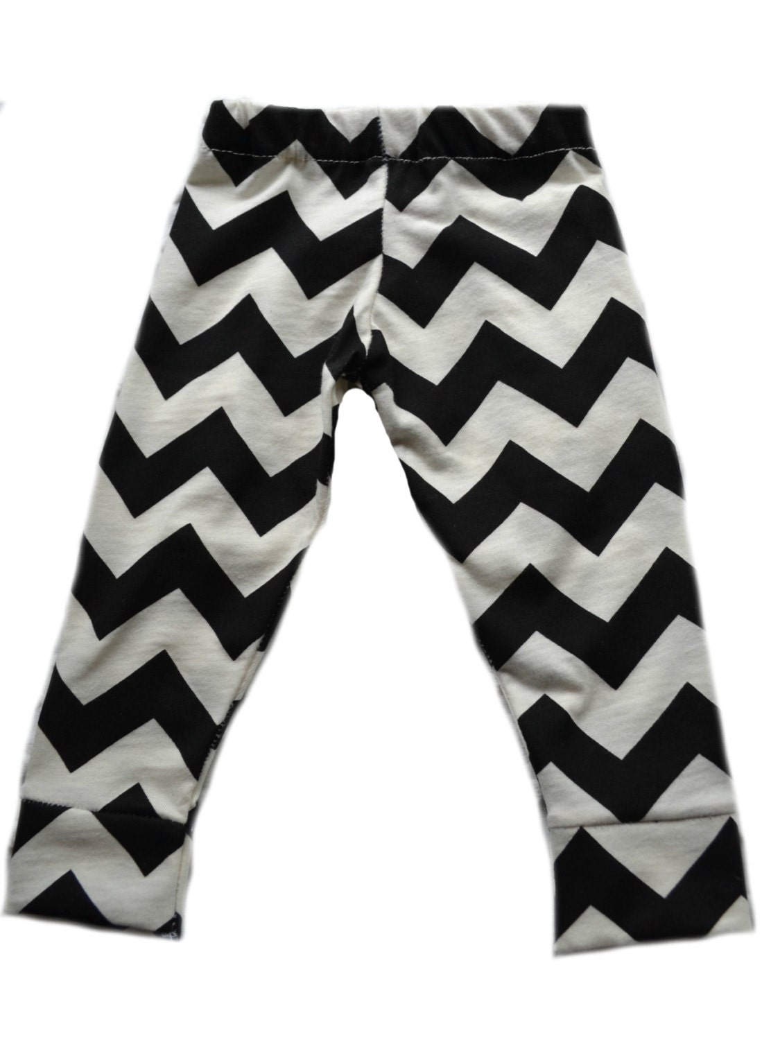 Black and white chevron Cotton Jersey Knit Leggings