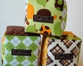 Turtles & Argyles Cloth Play Blocks (Set of 3)