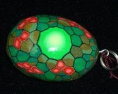 Christmas Red and Green Holly Leaves and Berries Holiday Necklace Charm