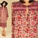 ViNtAgE 60's INDIA Floral Sheer Cotton Voile Poet Sleeve Maxi Hippie Festival Dress L