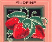 Digital Download of Large 8x10 Vintage French Fraise Label Strawberry - DIY You Print Art Transfers - Instant Download