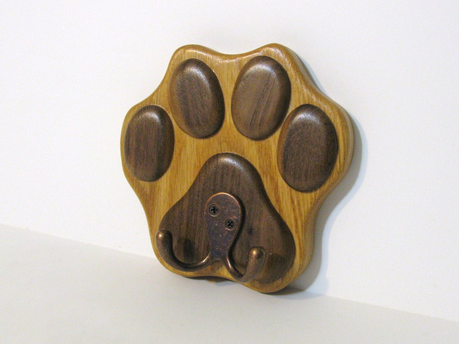 Paw Wall Hook Hanger Made Of Two Woods