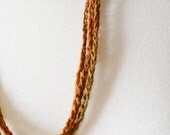 Crochet Headband - Forest Headrwap No. 2 - Rust and Red Pine Needles - Women's Rustic Hair Accessories