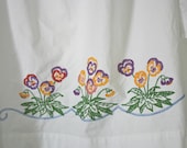 Retro Vintage Fabric Yardage with Hand Embroidered Border for Sewing