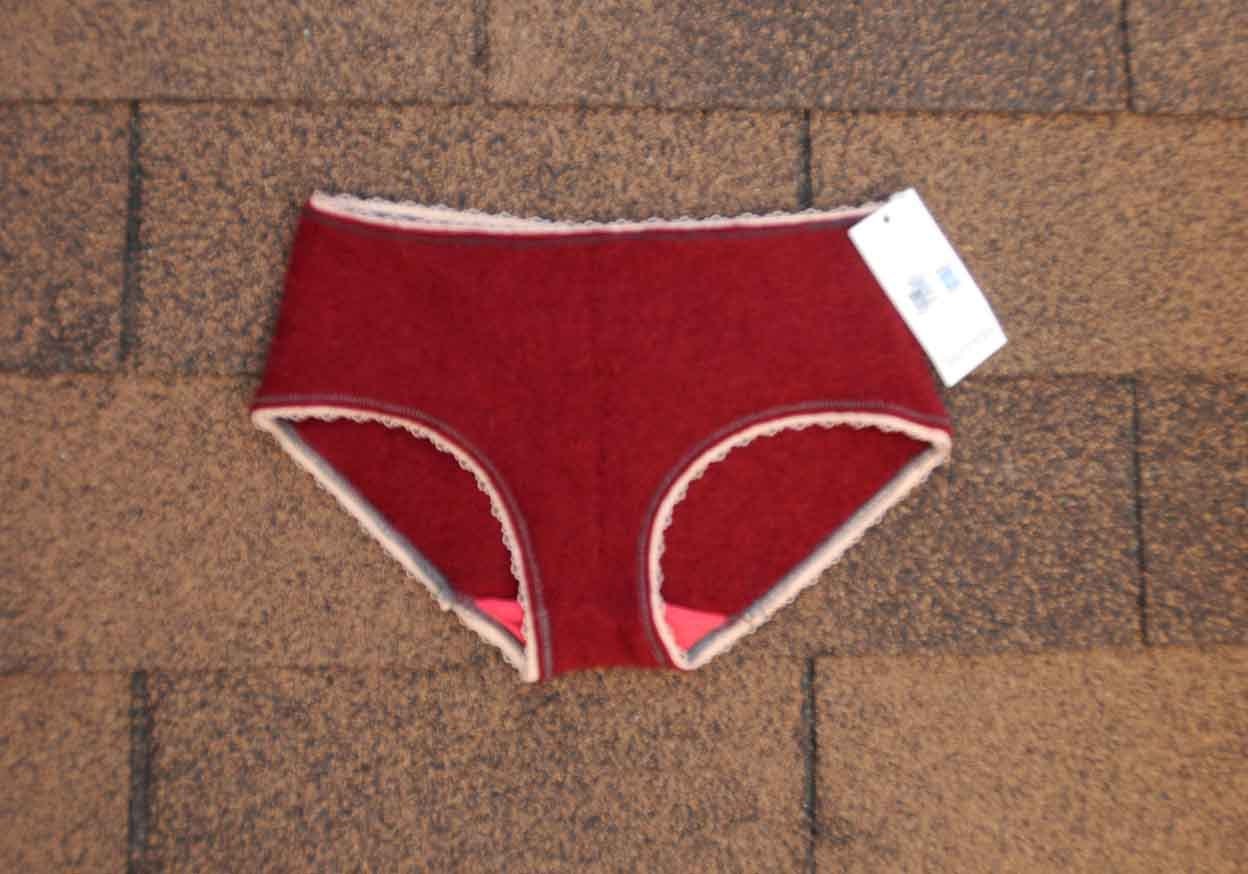 SALE /// SIze S classic cut undies cashmere deep red