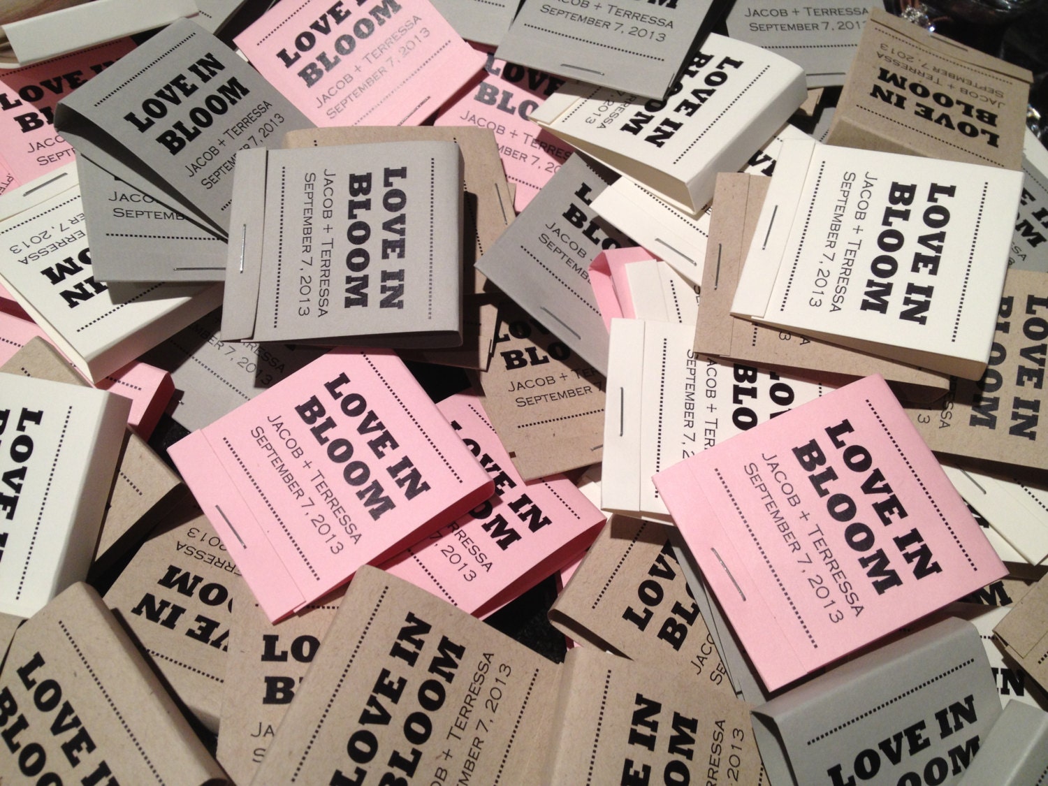 Summer Wedding Favor, Garden Wedding Forget Me Not Seed Matchbook Wedding Favor - Set of 10