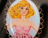 BARBIE ring 80s barbie doll cameo bronze filigree adjustable birthday gift