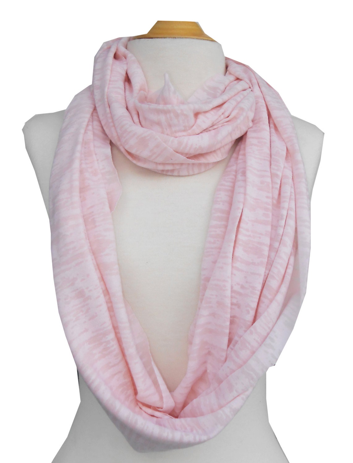 Infinity Scarf, in pink burn out jersey and super soft, wide and long