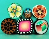 CLEARANCE SALE- Set of 6 Polymer Clay Mini Canes