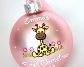Sweet Little Giraffe - Hand Painted and Personalized Ornament