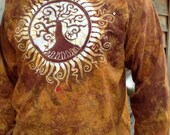 Tree of Life Gold Men's Long Sleeve Batik