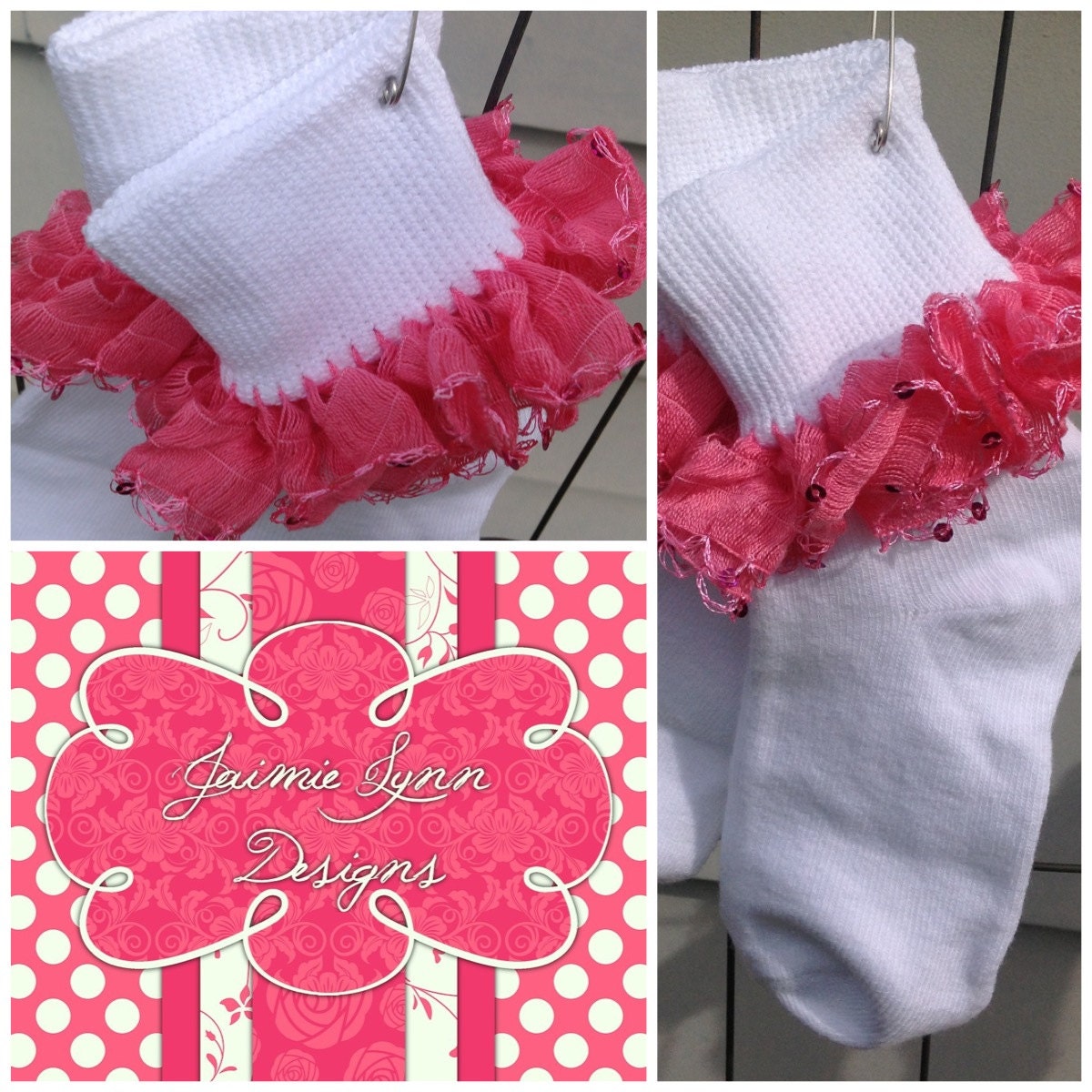 Custom Pink soft ruffle Socks M2M 