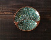 Flat Circular Dish : Blue/Green Dots