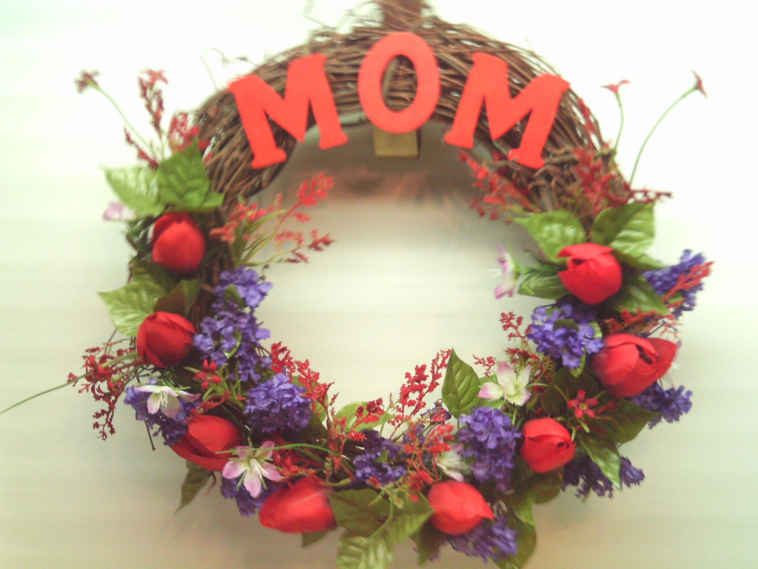 Spring Wreath-Mothers Day Wreath-Front Door Wreath-Summer Wreath
