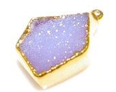 Small Purple Chalcedony Druzy Pendant
